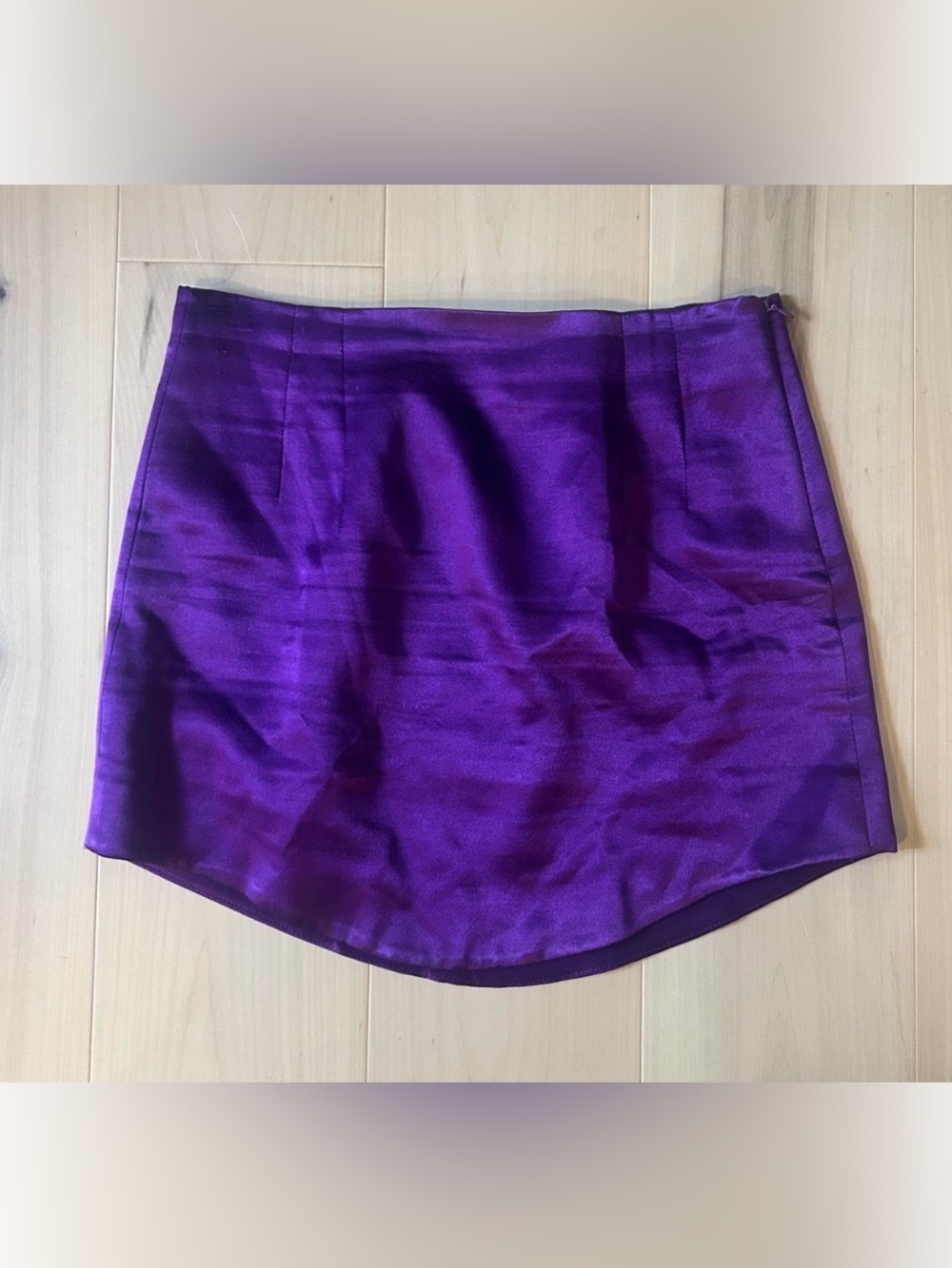 Zara Satin effect Mini Skirt - purple